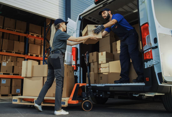 Packing a truck.